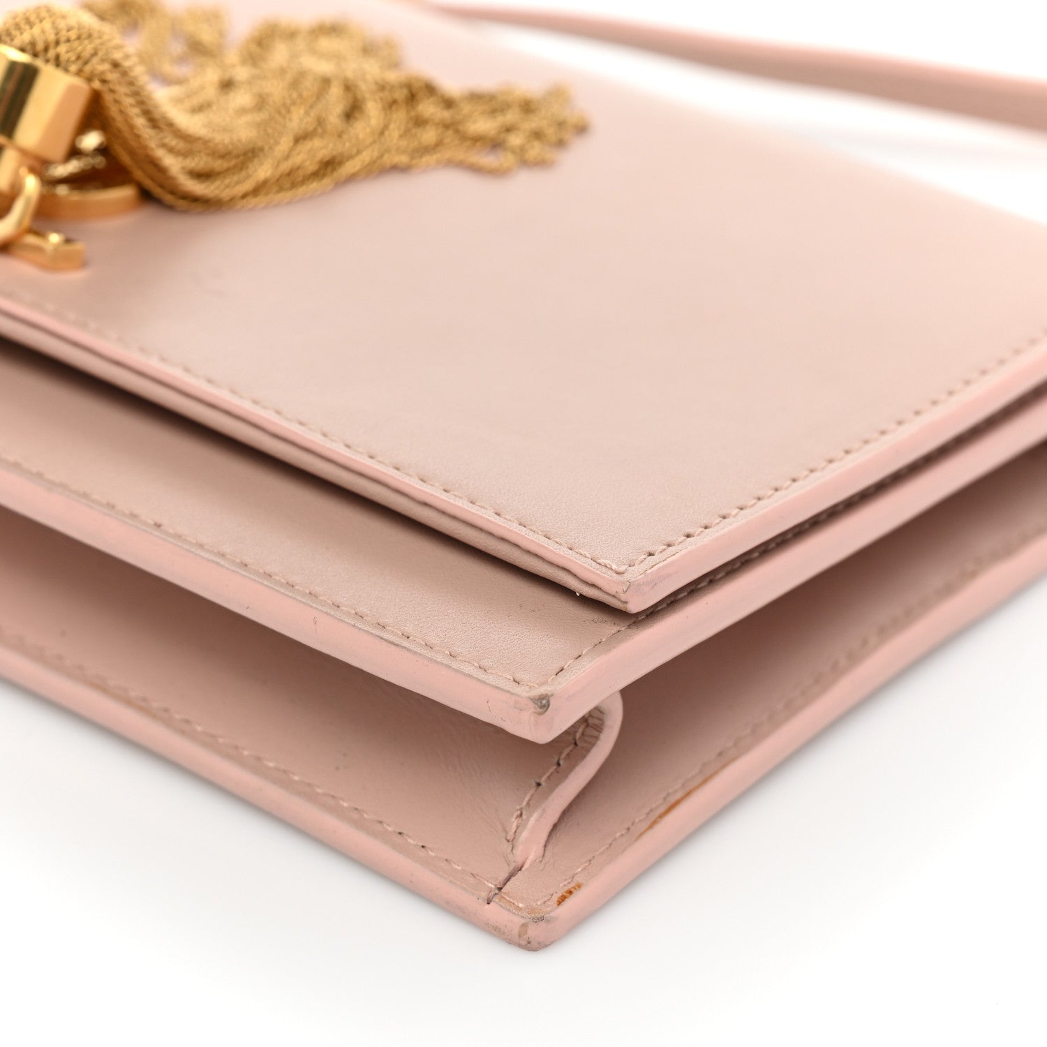 Saint Laurent Smooth Calfskin Classic Monogram Kate Tassel Chain Wallet Pale Pink 13 of 19