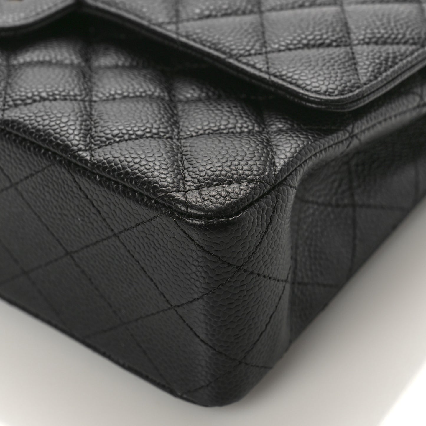 Caviar Quilted Medium Double Flap Black