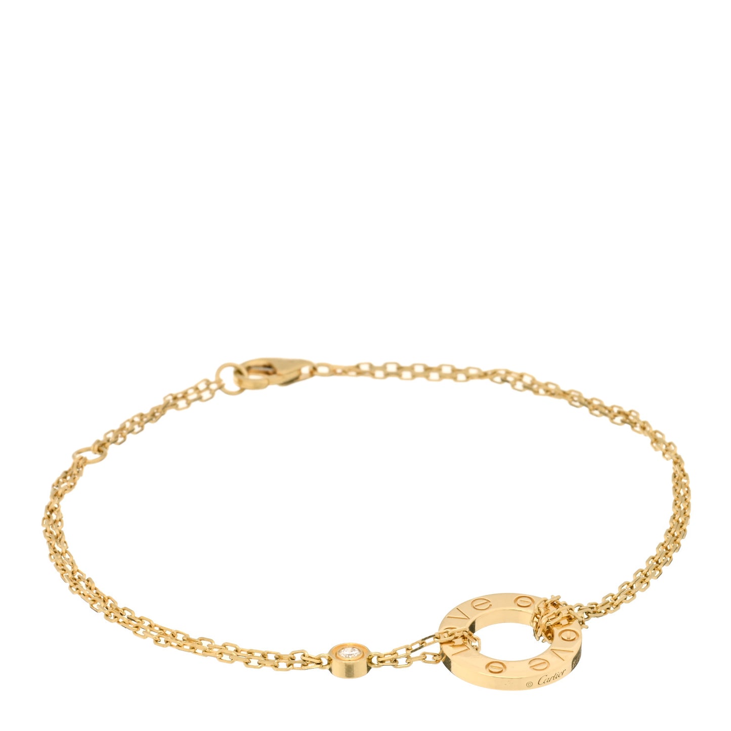 18K Yellow Gold Diamond LOVE Bracelet