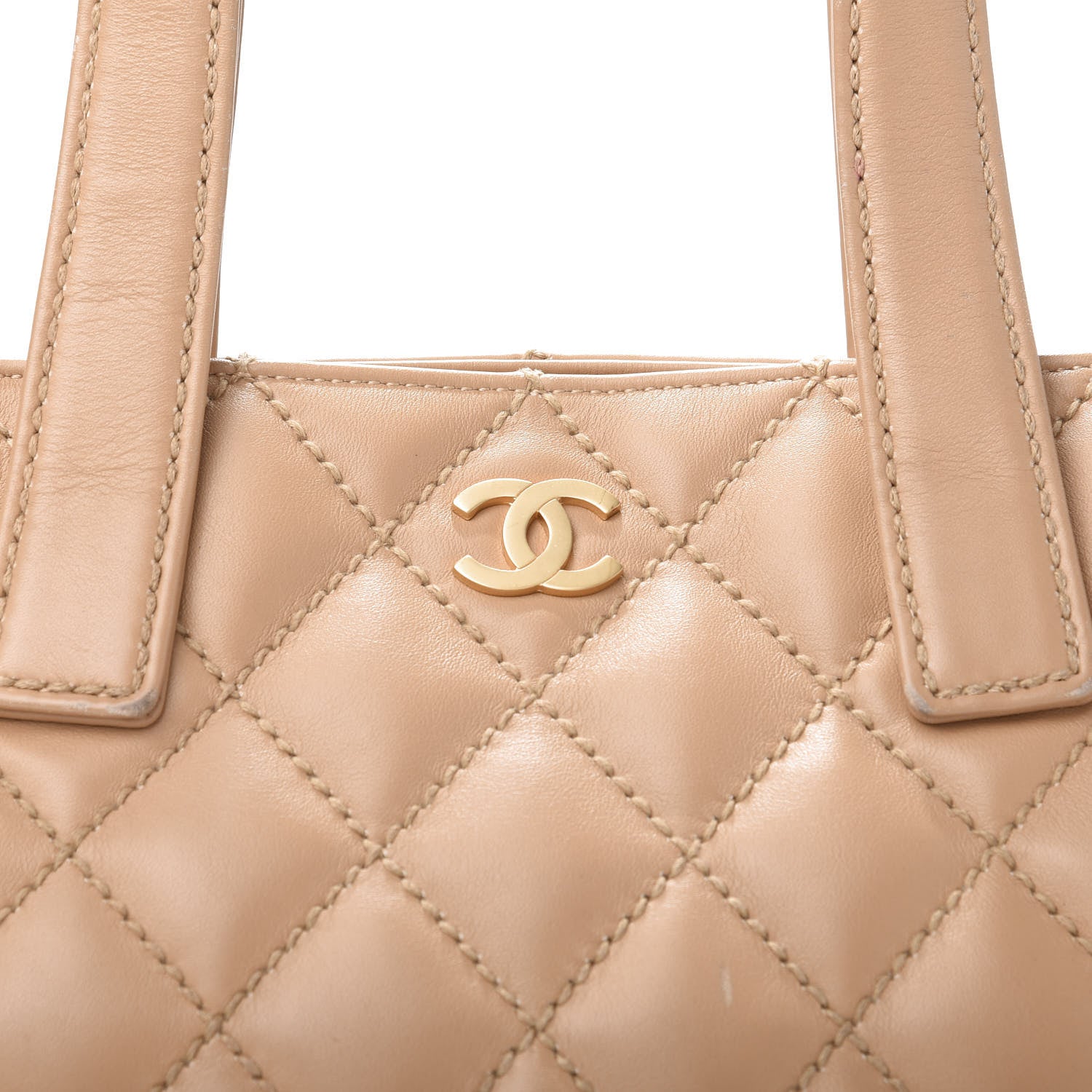 Chanel Calfskin Wild Stitch Medium Tote Beige 16 of 16