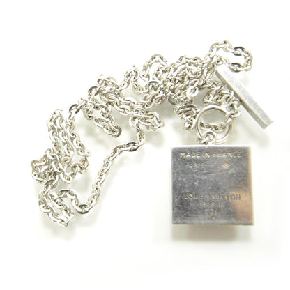 Louis Vuitton Mens Silver Geometrique V Toggle Necklace Red 4 of 4