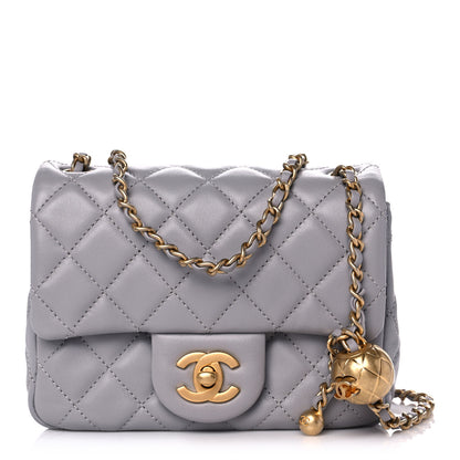 Chanel Lambskin Quilted Mini Pearl Crush Flap Light Grey 1 of 12