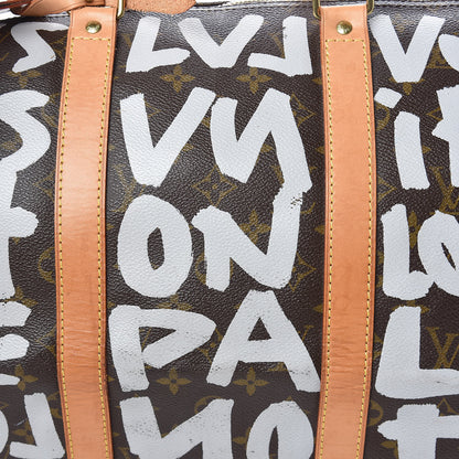 Louis Vuitton Graffiti Keepall 50 Silver 9 of 28