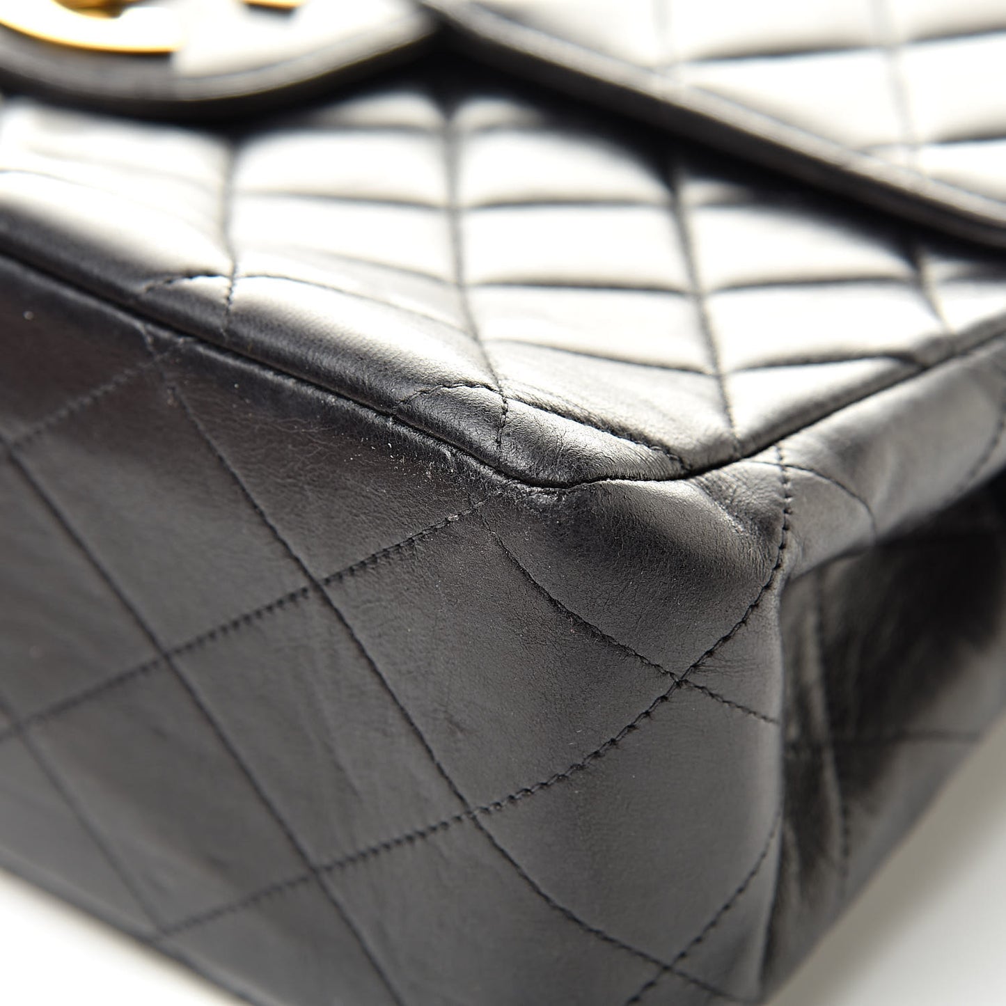 Lambskin Quilted XL Jumbo Single Flap Black