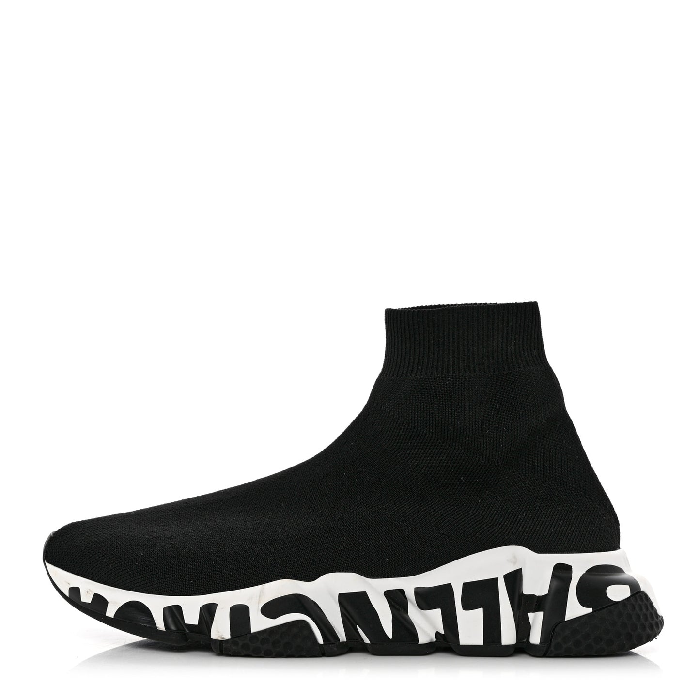 Neoprene Knit Womens Speed Graffiti Sneakers 38 Black White