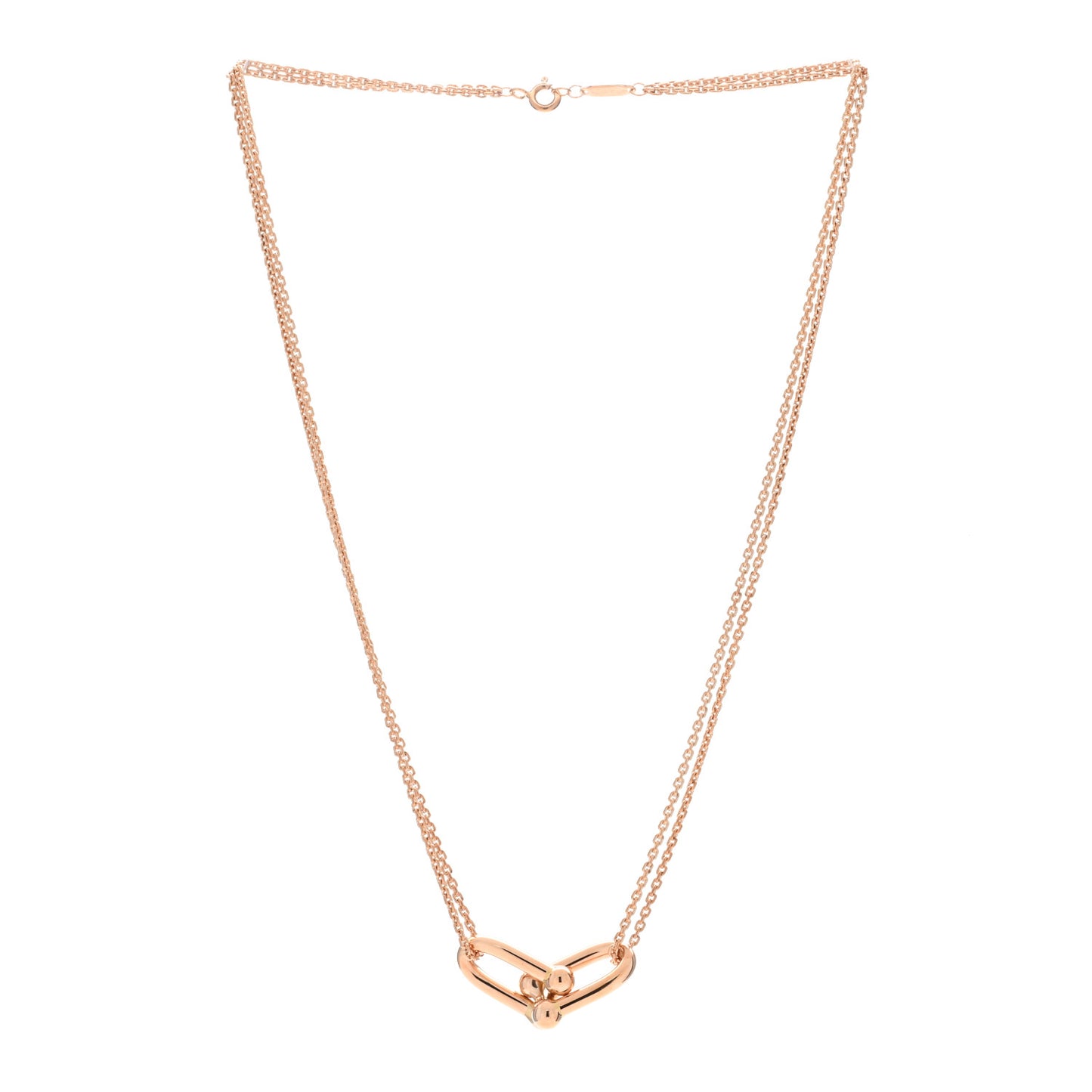 18K Rose Gold HardWear Double Link Pendant Necklace