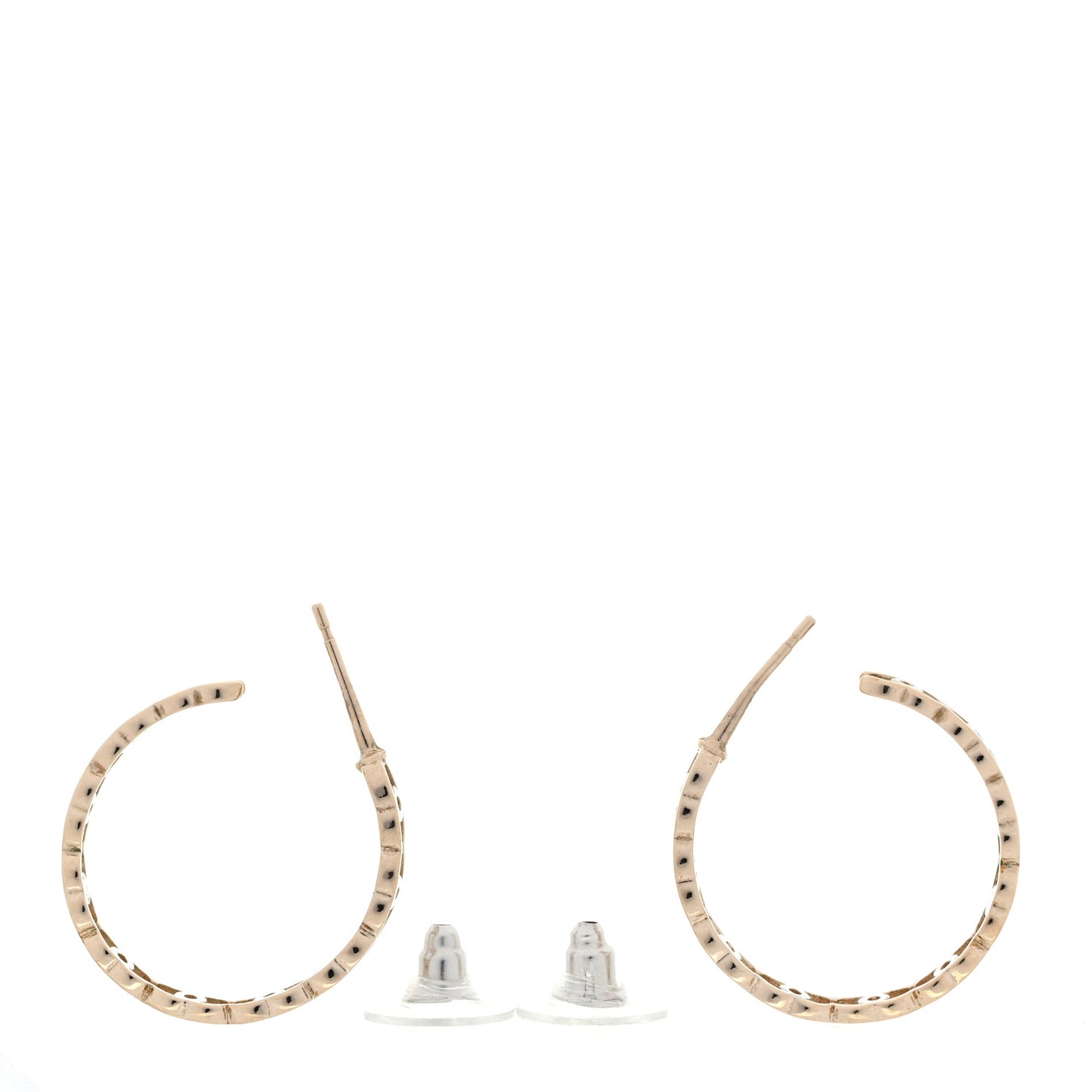 Metal CC Hoop Earrings Gold