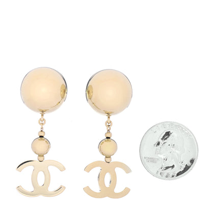 Chanel Metal CC Drop Earrings Gold 2 of 3