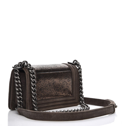 Chanel Metallic Lizard Small Boy Flap Bronze 3 of 10