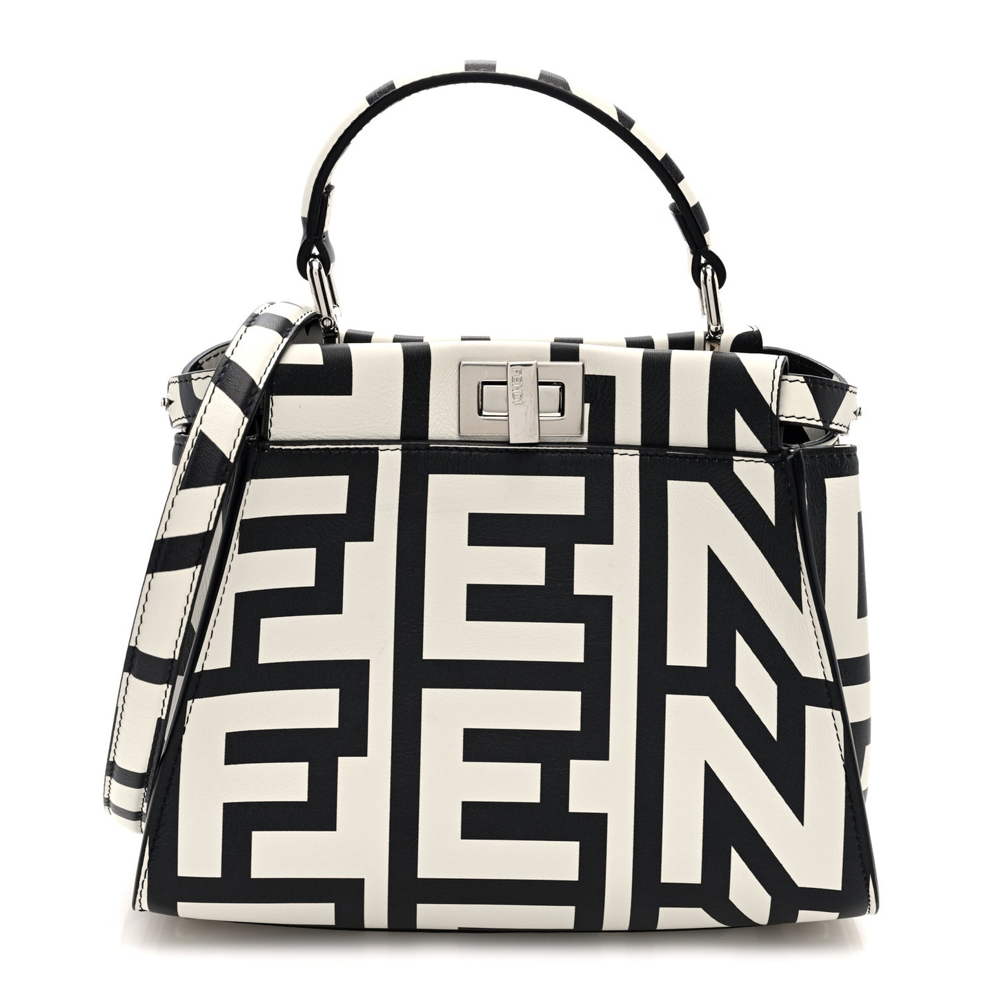 X MARC JACOBS Nappa Mini Peekaboo I SEE U Satchel Black White