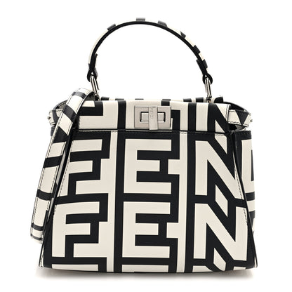 Fendi X MARC JACOBS Nappa Mini Peekaboo I SEE U Satchel Black White 1 of 10