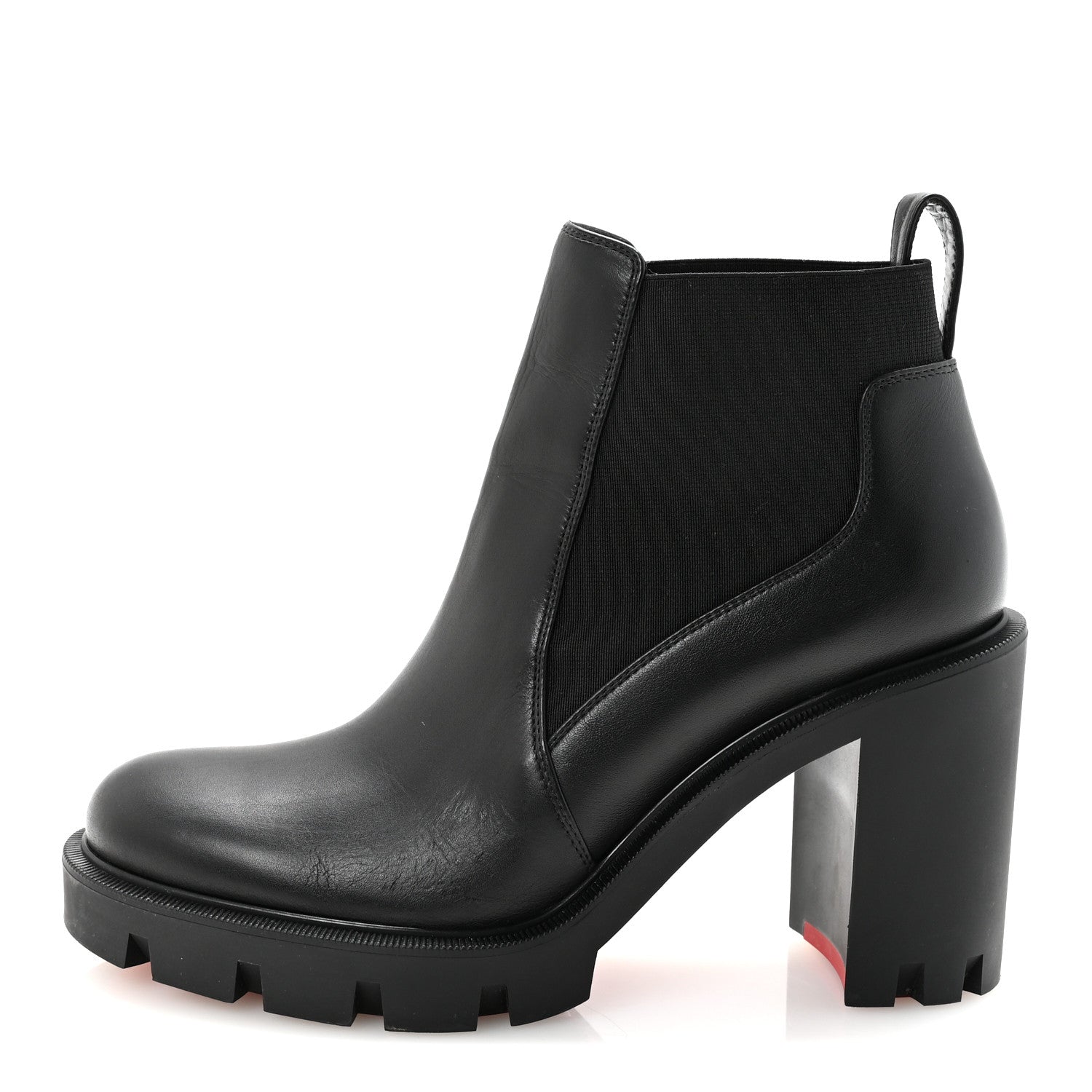 Christian Louboutin Calfskin Marchacroche 70 Chelsea Boots 38 Black 1 of 9