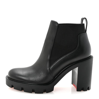 Christian Louboutin Calfskin Marchacroche 70 Chelsea Boots 38 Black 1 of 9