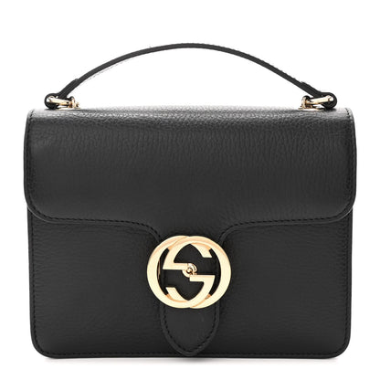 Gucci Dollar Calfskin Small Interlocking G Shoulder Bag Black 1 of 12