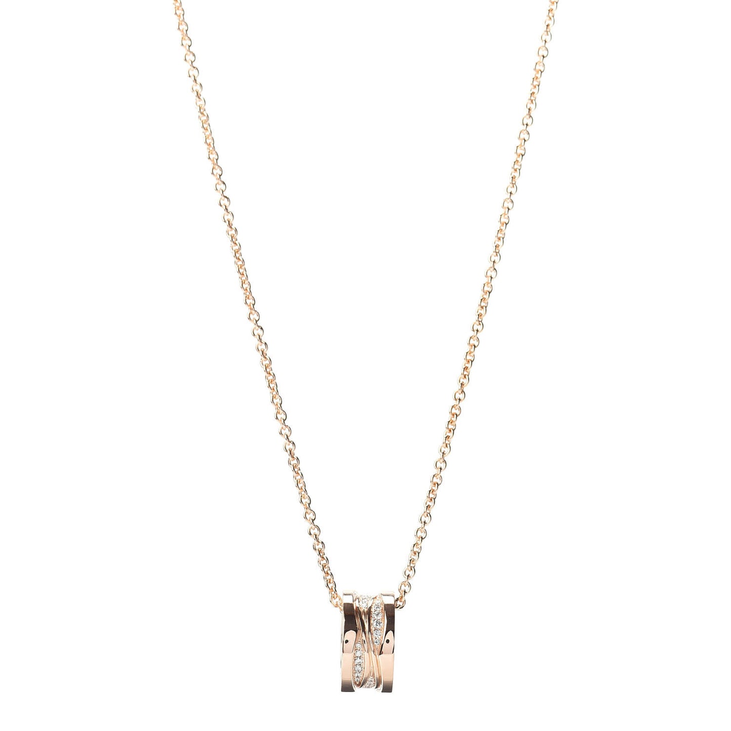 18K Rose Gold Diamond B.Zero1 Legend Pendant Necklace