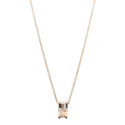 Bulgari 18K Rose Gold Diamond B.Zero1 Legend Pendant Necklace 1 of 4