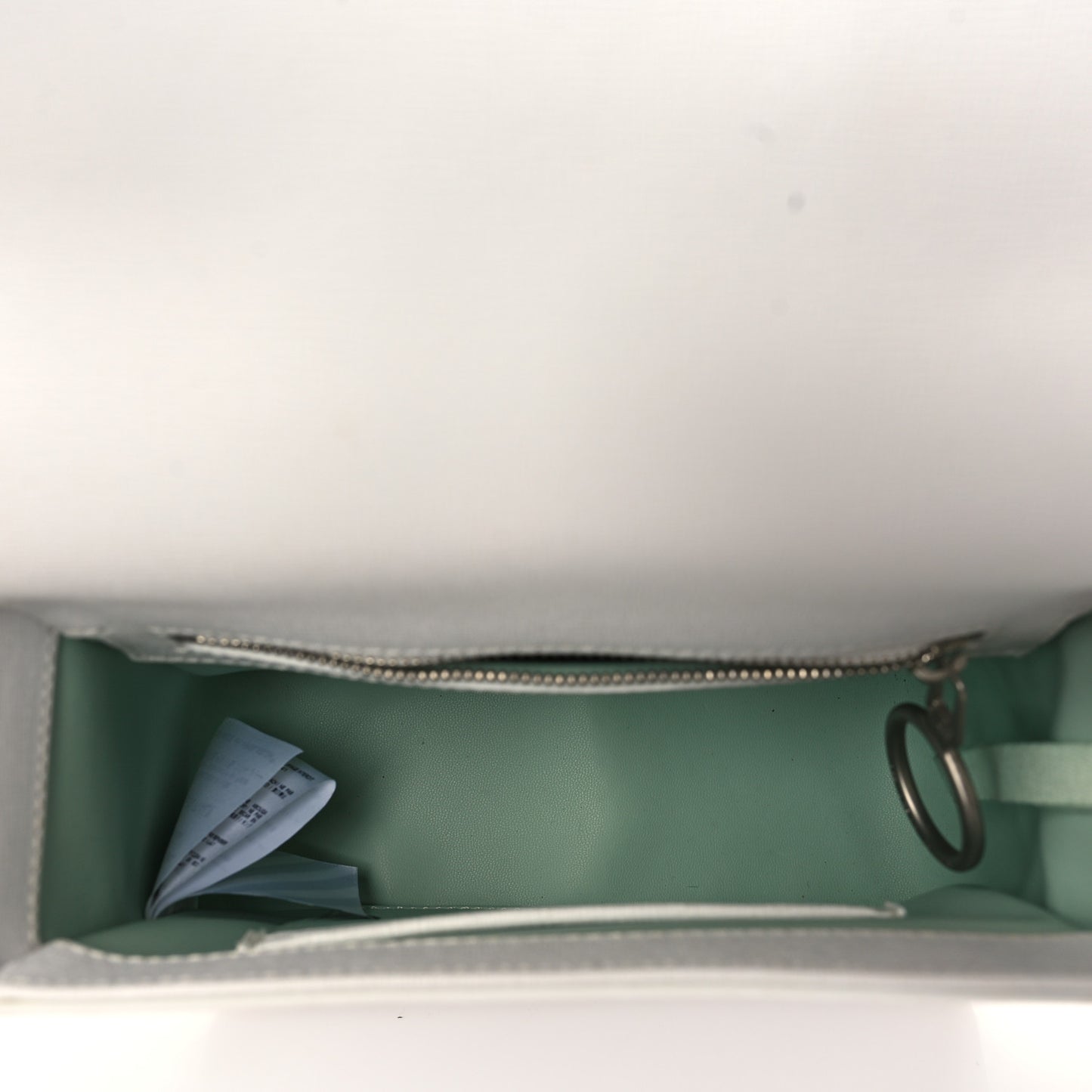 Saffiano Striped Mini Diag Binder Clip Bag White Black