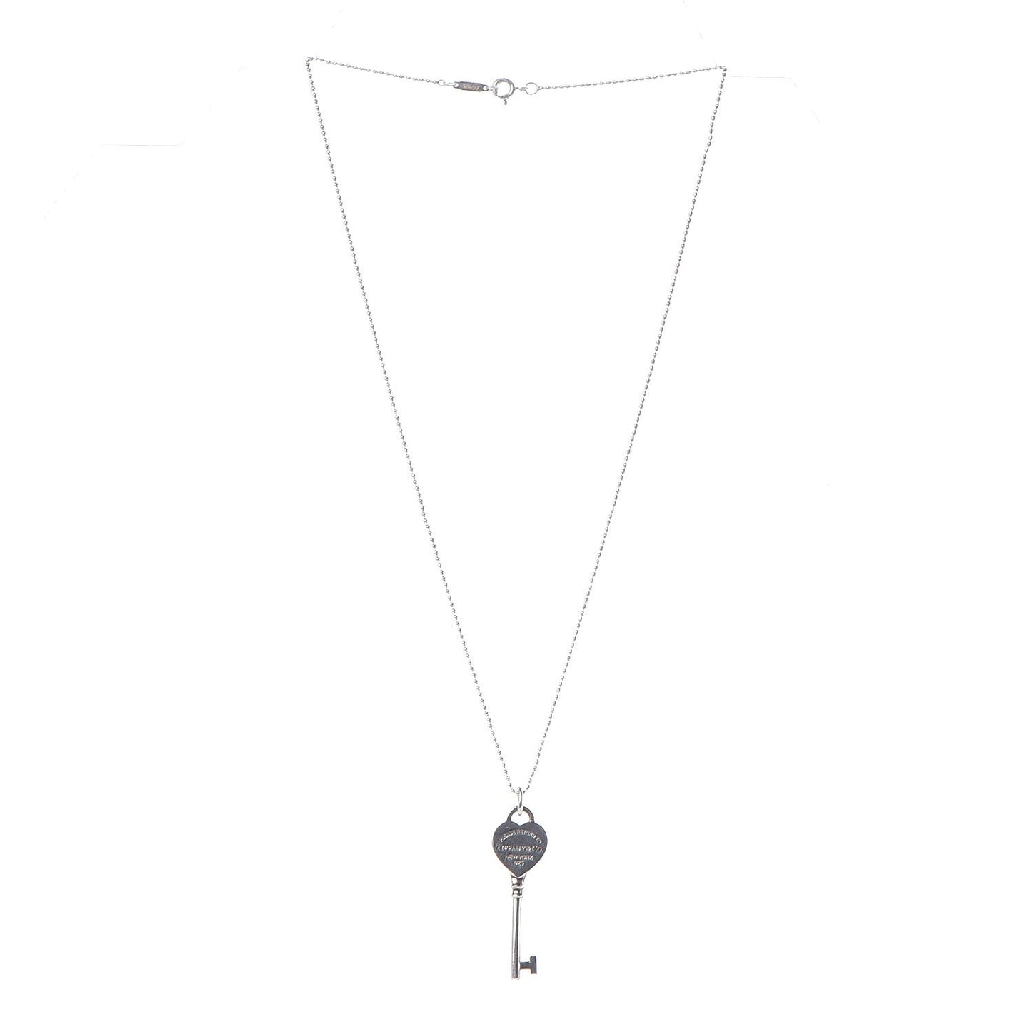 Sterling Silver Return to Tiffany Heart Key Pendant Necklace