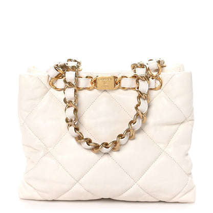 Chanel Lambskin Quilted Small Shopping Bag White 1 of 11