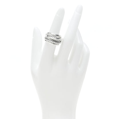 David Yurman Sterling Silver 15mm Wide Crossover Cable Ring 50 5.5 2 of 6