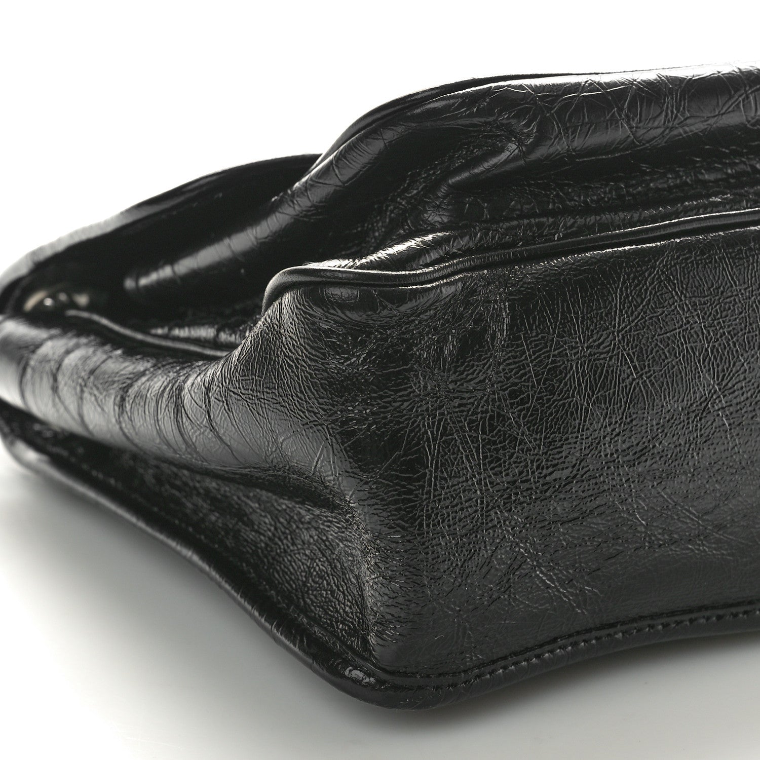 Saint Laurent Crinkled Calfskin Matelasse Monogram Medium Niki Chain Satchel Black 9 of 11