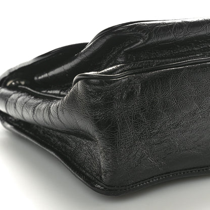 Saint Laurent Crinkled Calfskin Matelasse Monogram Medium Niki Chain Satchel Black 9 of 11