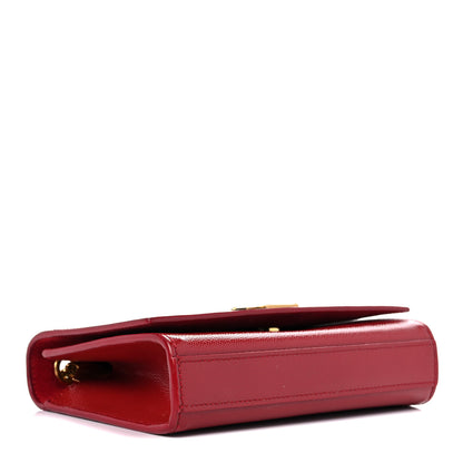 Saint Laurent Grain De Poudre Small Monogram Kate Satchel Red 4 of 12