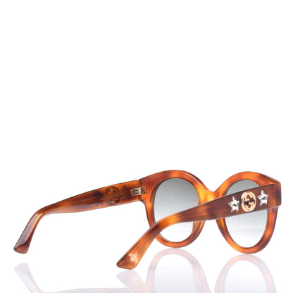Gucci Round Frame GG Star Sunglasses GG0207S Tortoiseshell 4 of 9
