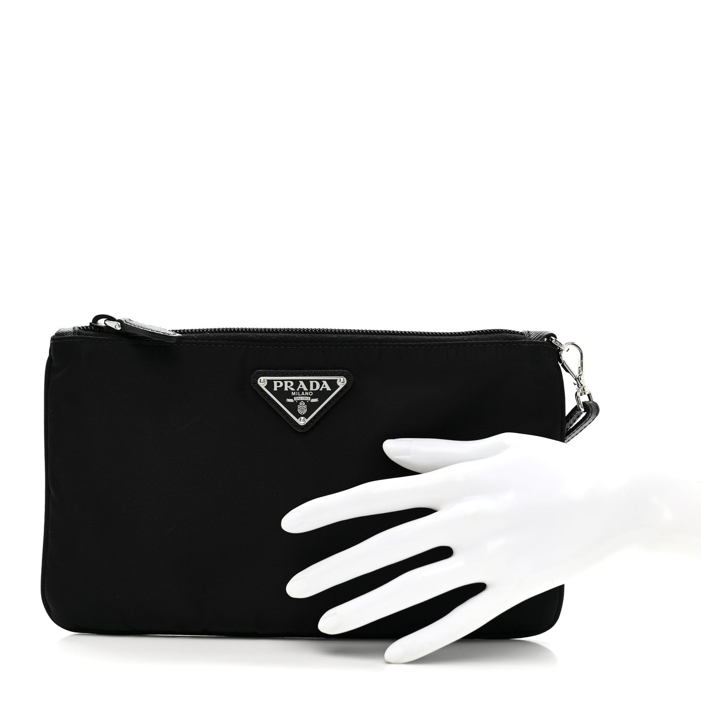 Tessuto Nylon Saffiano Wristlet Black