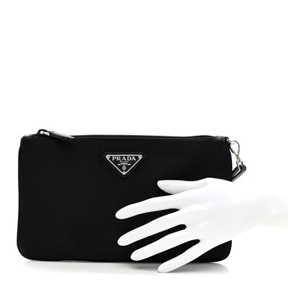 Prada Tessuto Nylon Saffiano Wristlet Black 2 of 8