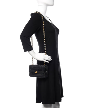 Chanel Lambskin Horizontal Vertical Quilted Small Single Flap Black 2 of 15
