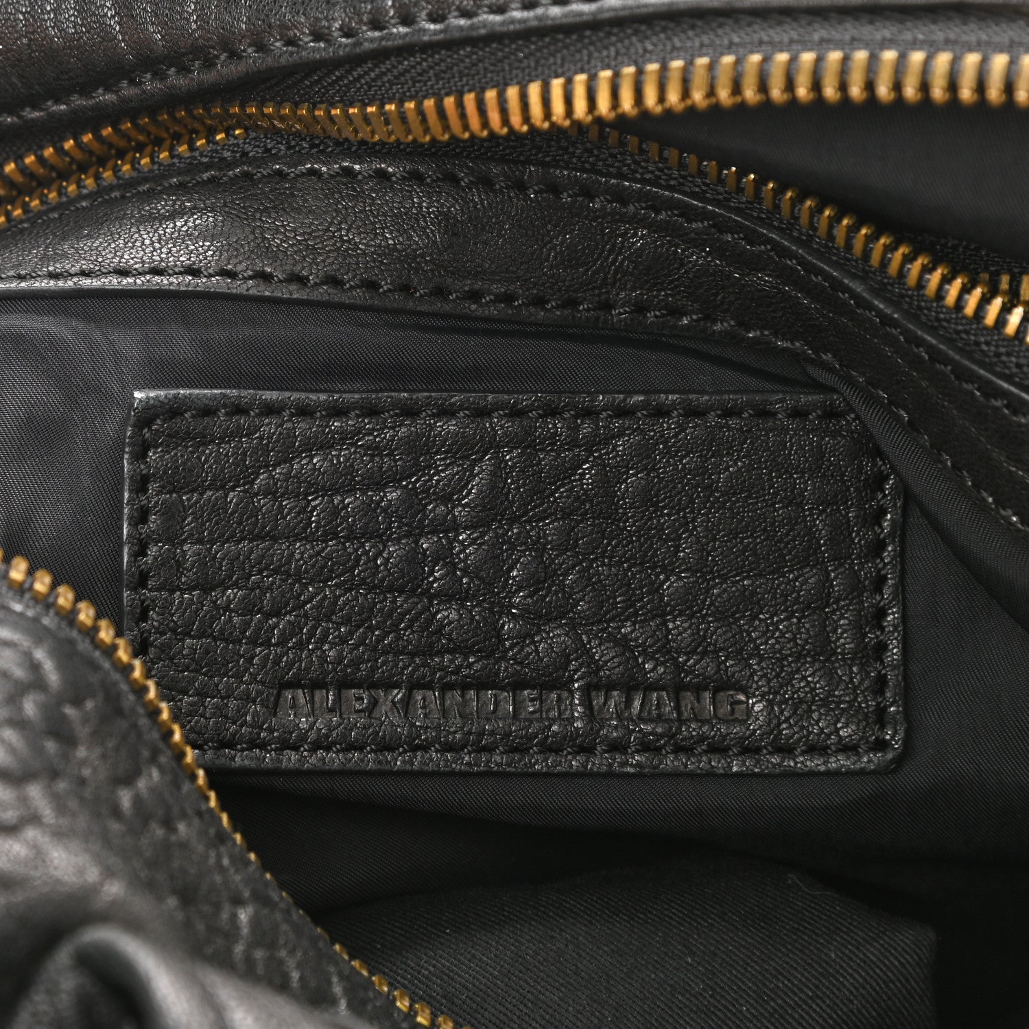 Alexander Wang Pebbled Lambskin Rocco Black Antique Brass Hardware 5 of 9