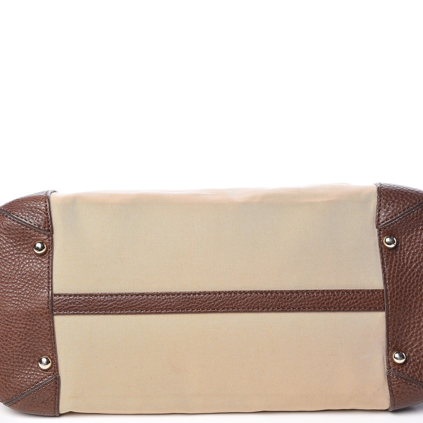 Canvas Calfskin Logo Tote Brown