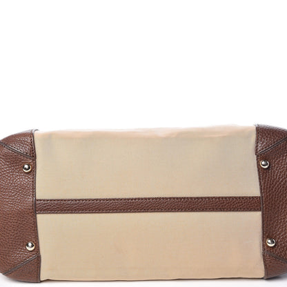 Burberry Canvas Calfskin Logo Tote Brown 15 of 15