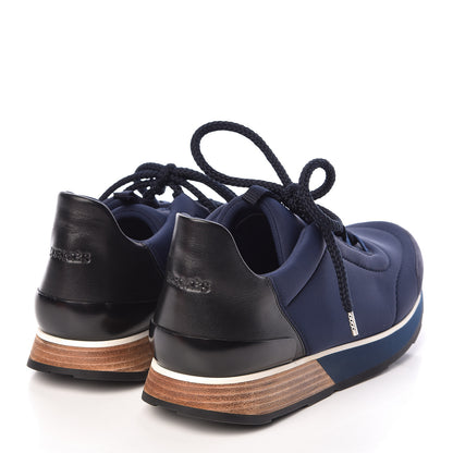 Hermes Technical Canvas Mens Miles Sneakers 40 Marine Black 4 of 10