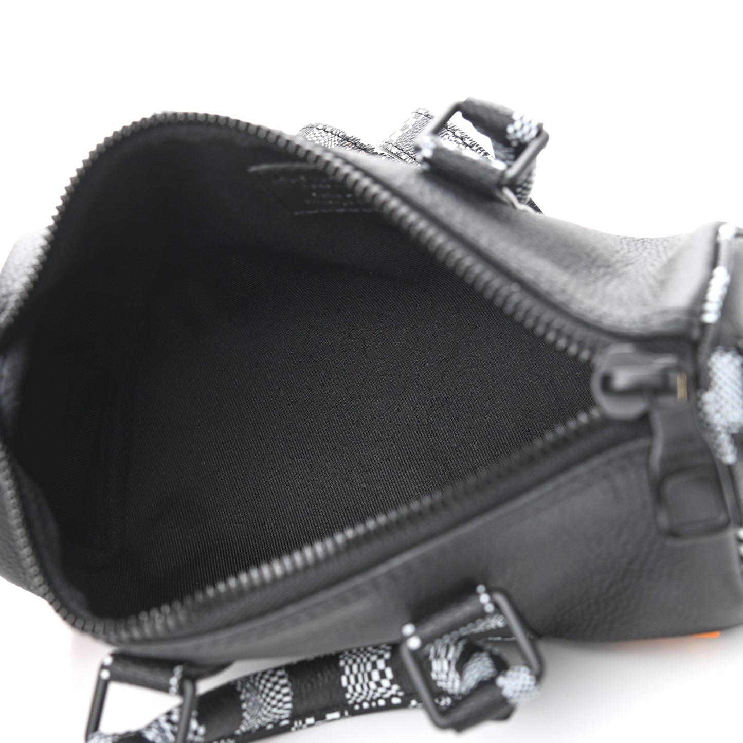 Calfskin Damier Distorted Keepall XS Black