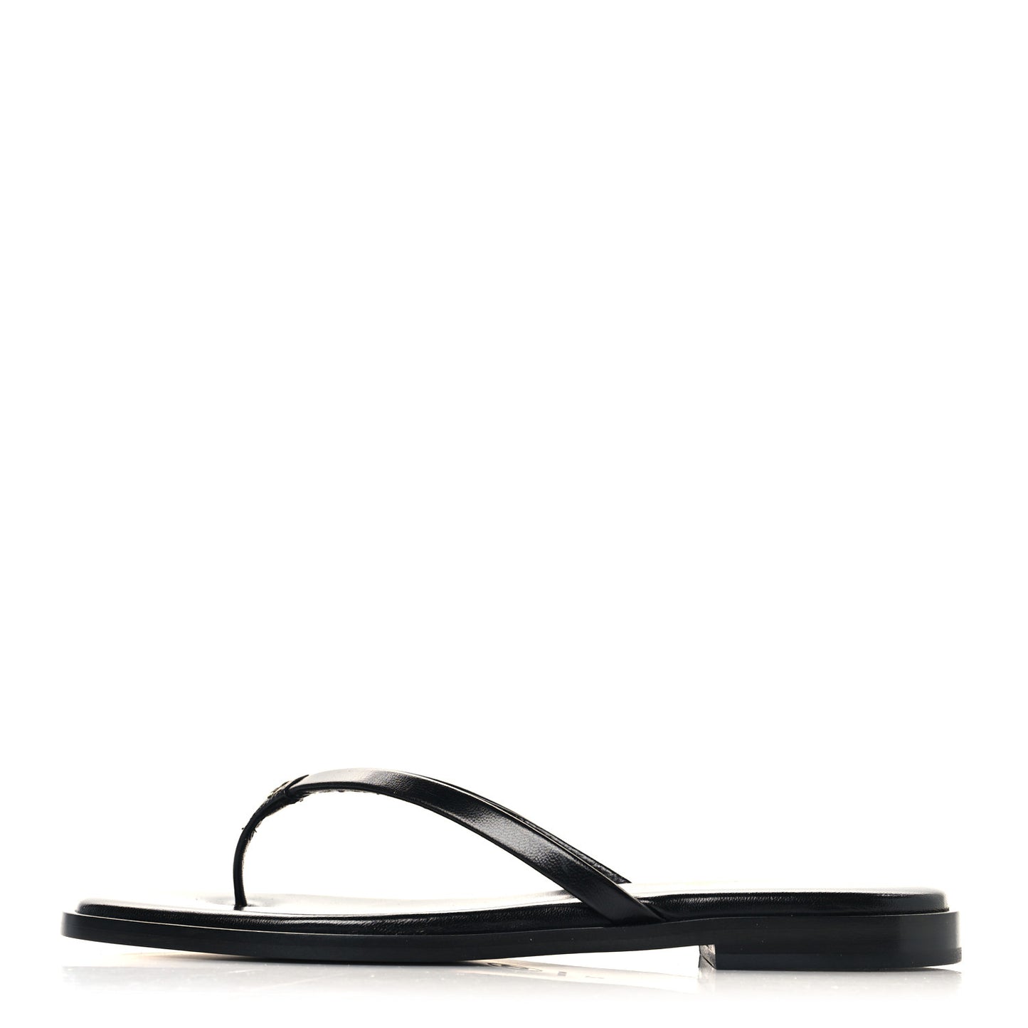 Goatskin Times Square Thong Sandals 37 Black