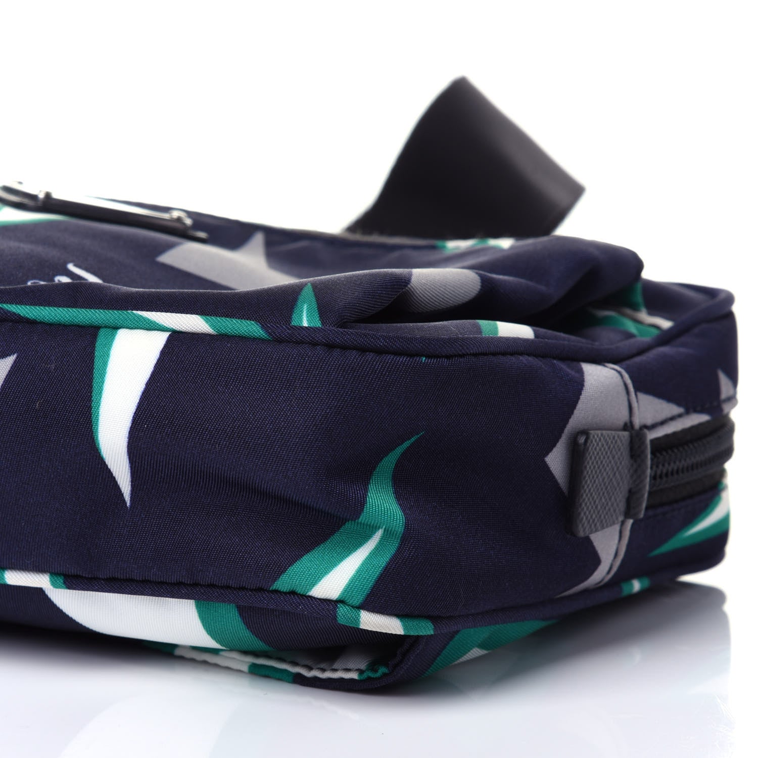 Prada X UNIVERSAL STUDIOS Tessuto Nylon Thunder Frankenstein Belt Bag Blu Smeraldo 8 of 9