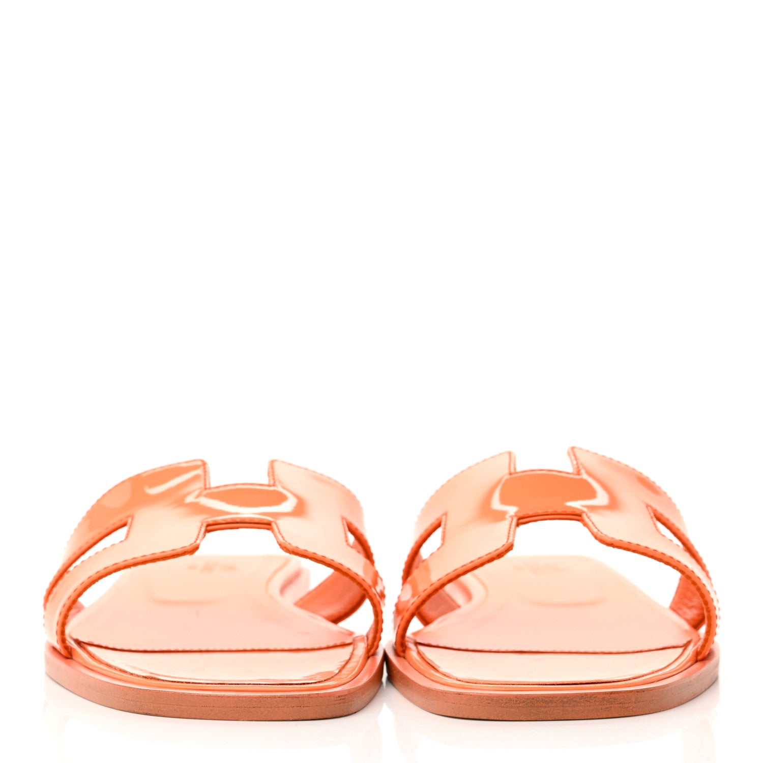 Hermes Patent Oran Sandals 36.5 Orange Melon 2 of 7