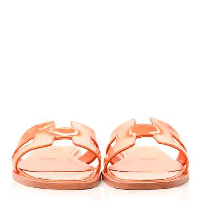 Hermes Patent Oran Sandals 36.5 Orange Melon 2 of 7