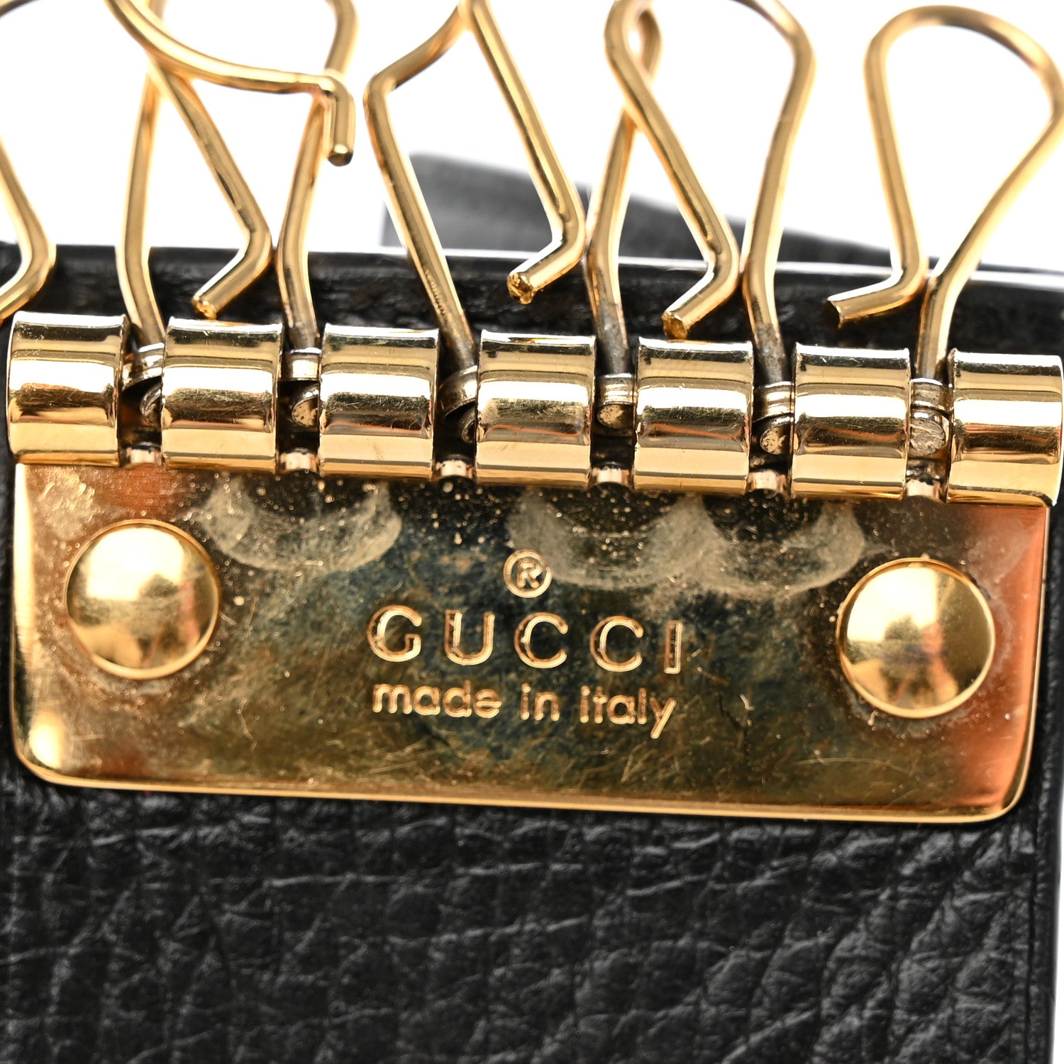 Gucci Dollar Calfskin GG Supreme Monogram GG Marmont 6 Key Holder Case Black Beige Ebony 9 of 11