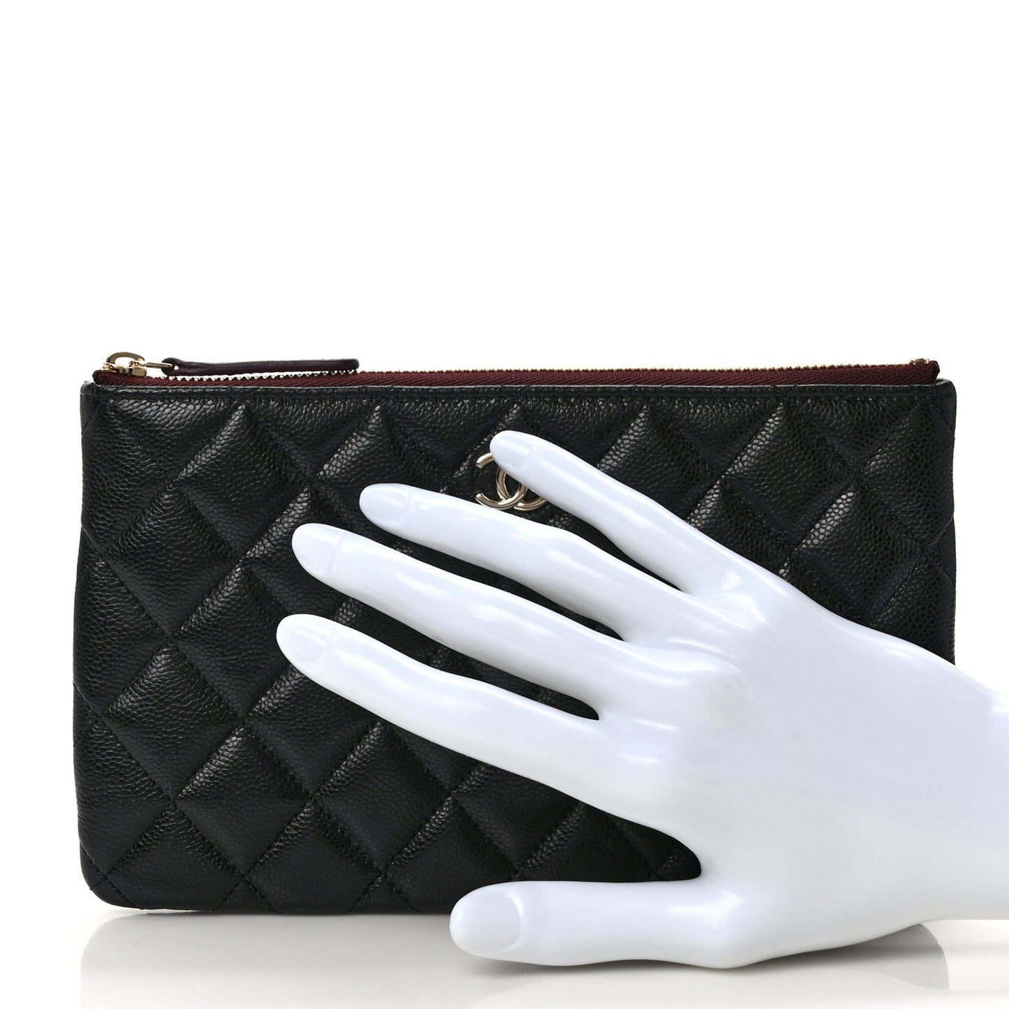 Caviar Quilted Cosmetic Case Black