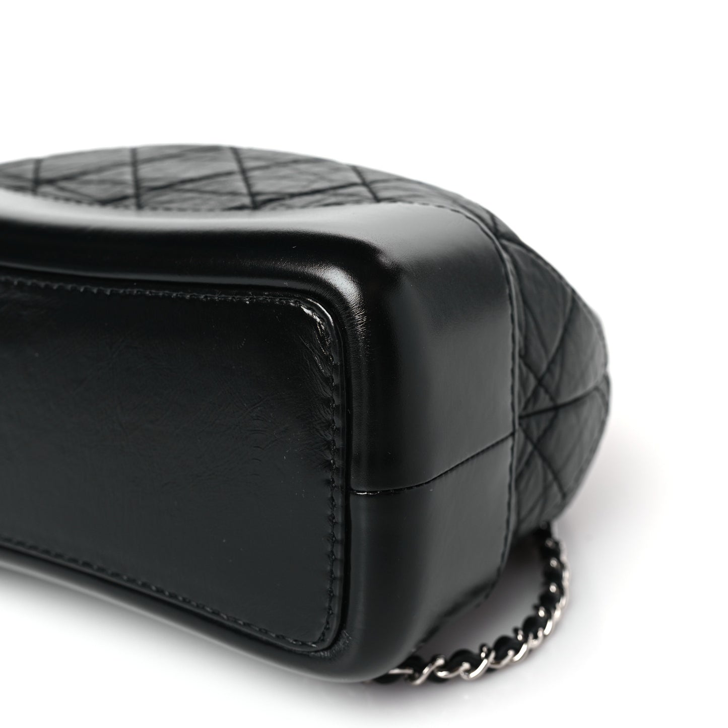 Aged Calfskin Quilted Small Gabrielle Backpack Black