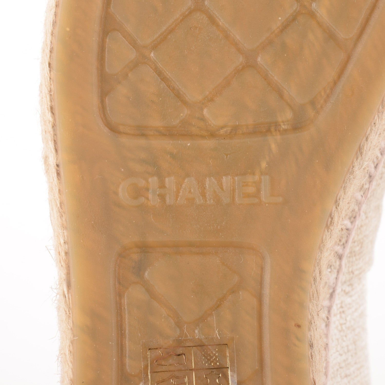 Chanel Toile Sequin CC Espadrilles 38 Beige Black 8 of 10