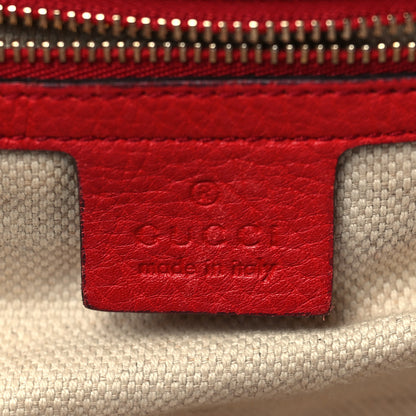 Gucci Pebbled Calfskin Medium Soho Shoulder Bag Red 6 of 10