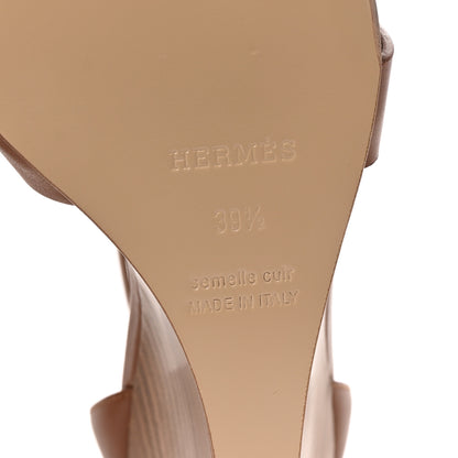 Hermes Calfskin Legend Wedge Sandals 39.5 Gold 7 of 10