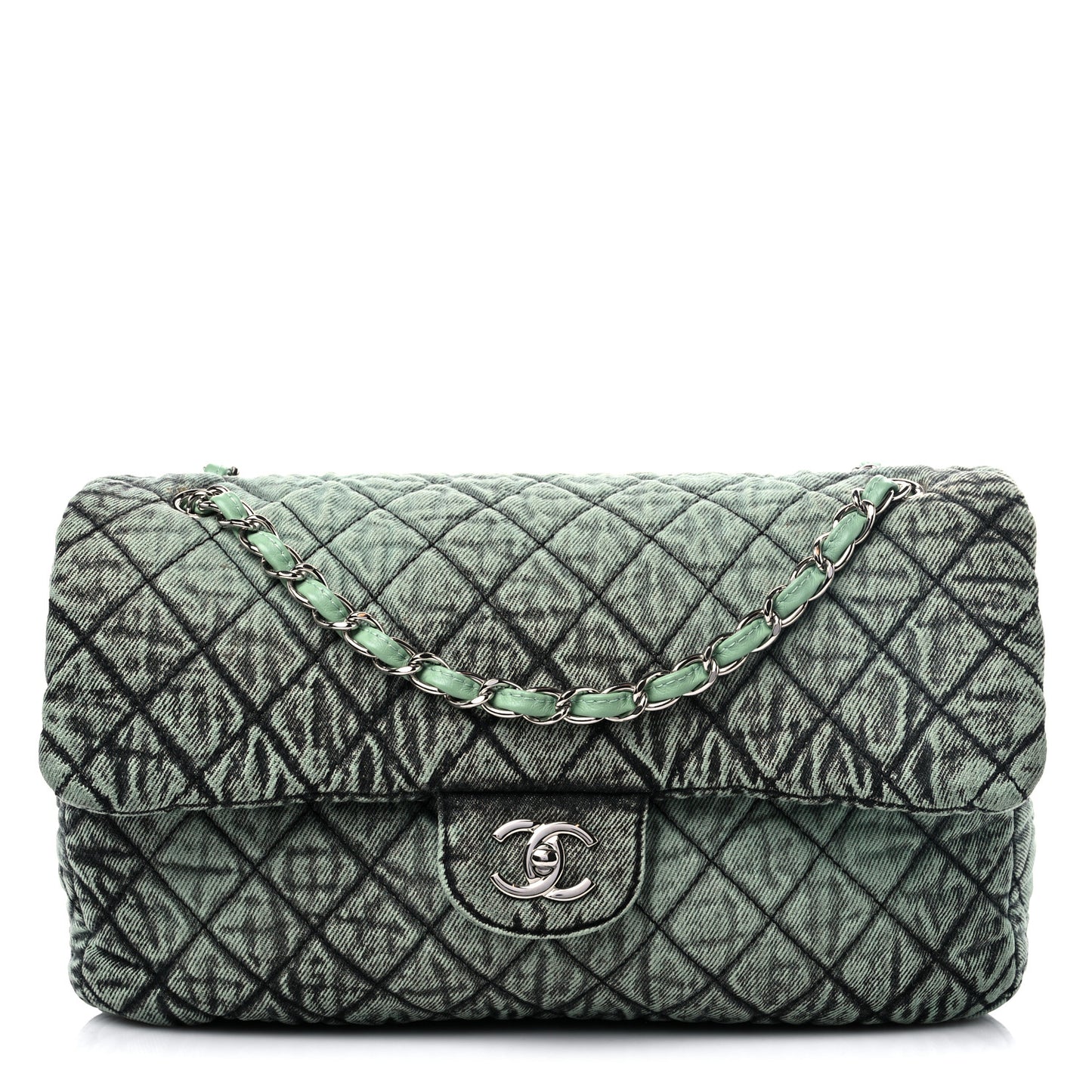 Denim Quilted Denimpression Flap Green Black