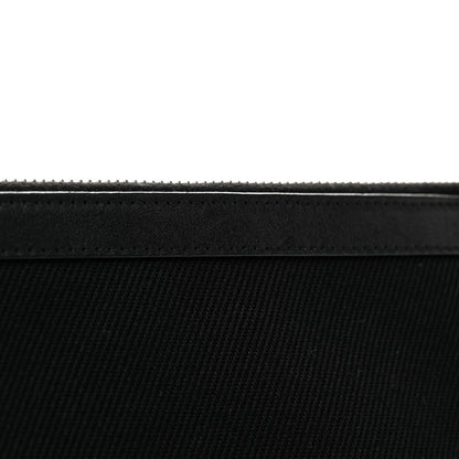 Saint Laurent Linen Canvas Rive Gouche Zipped Pouch Black 8 of 9