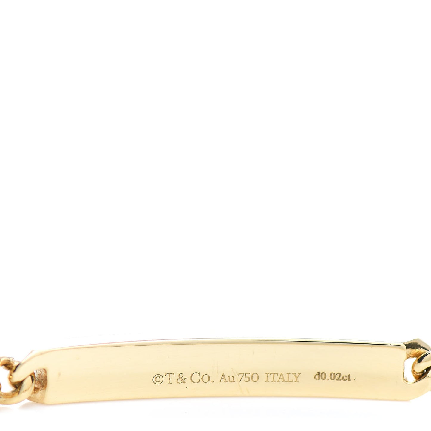 18K Yellow Gold Diamond Micro Link ID Chain Bracelet