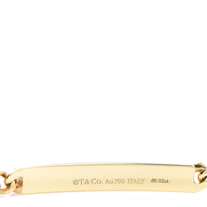 Tiffany 18K Yellow Gold Diamond Micro Link ID Chain Bracelet 3 of 4